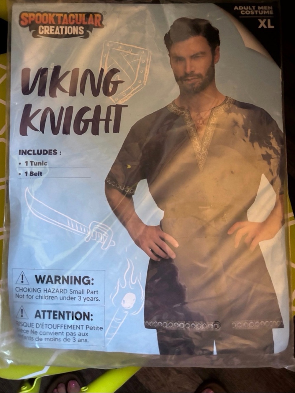 Spooktacular Creations Viking Knight Adult XL Blue Costume Tunic & Belt